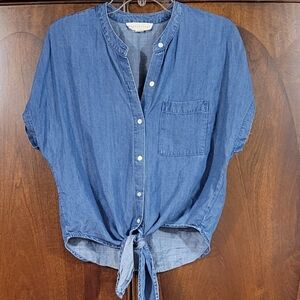 Womens Soft Thin Casual Jean Blouse